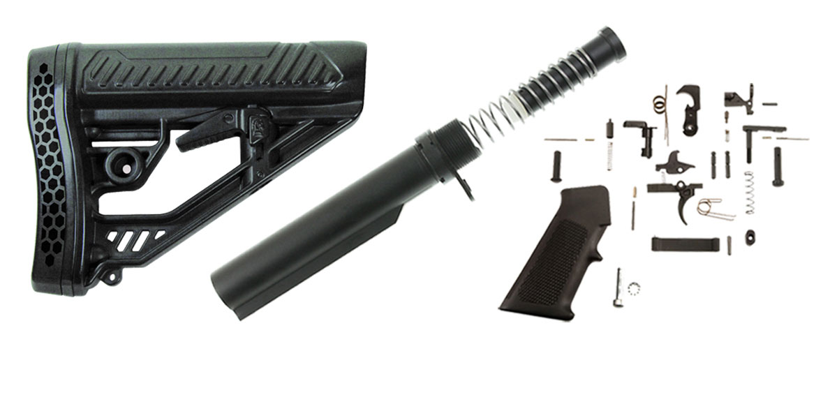 AR-15 Mil-Spec Lower Parts & Carbine Stock Kit with Adaptive Tactical EX Performance Adjustable Stock