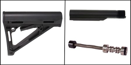 Buffer Tube Kits: Armaspec Sound Mitigation Buffer - Carbine Gen4 + Recoil Technologies Mil-Spec Heavy-Duty 6 Position Buffer Kit + Magpul MOE SL Carbine AR15 Stock, Black, for Mil-Spec Tube